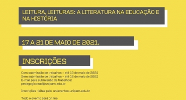 “Leitura, Leituras: A Literatura na Educação e na História” será tema de evento na próxima semana