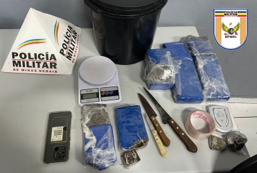 Policia Militar localiza grande quantidade de droga dentro de veículo e em residência; após abordagem na MGC- 354 em Presidente Olegário
