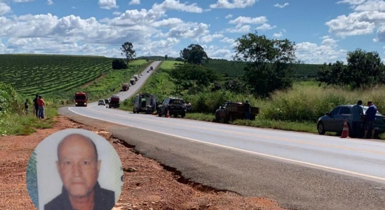 Homem de 61 anos morre após motocicleta ser atingida por caminhão na BR-365