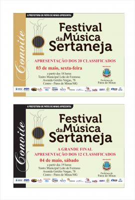 Festival da Música Sertaneja já tem os 20 classificados que irão se apresentar no Teatro Leão de Formosa