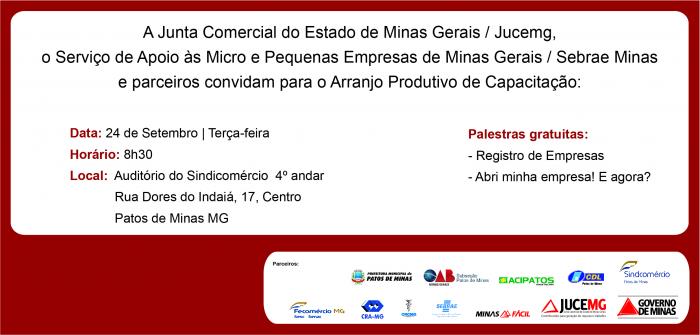 Jucemg em parceria com o Sebrae realiza palestras em Patos de Minas para destacar serviços de abertura simplificada de empresas