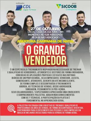 CDL de Lagoa Formosa realiza palestra com o tema o Grande Vencedor para divulgar abertura da Campanha de Natal de 2016