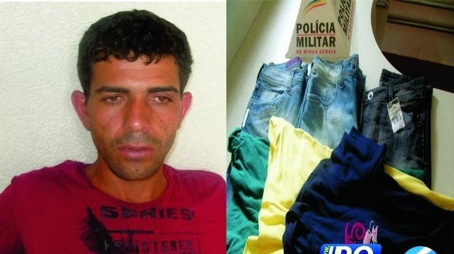 Homem de 29 anos entra em loga em Carmo do Paranaíba e furta mil reais em peças de roupas