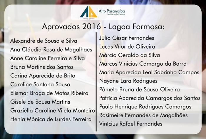 Confira a lista dos aprovados em Lagoa Formosa para os cursos de Administração e Agronegócio do Instituto Alto Paranaíba