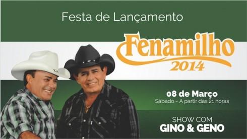 Gino e Gino é a atração da Festa de Lançamento da Fenamilho 2014 com portões abertos no Parque de Exposições