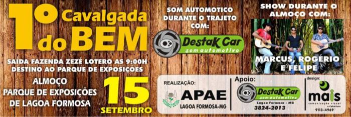 APAE de Lagoa Formosa realiza primeira cavalgada do bem neste Domingo dia 15 de Setembro