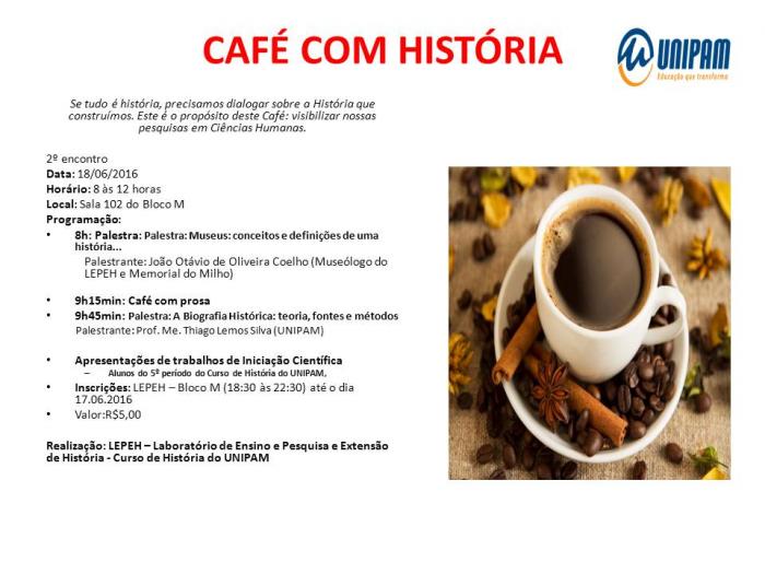 Café com História será promovido no UNIPAM