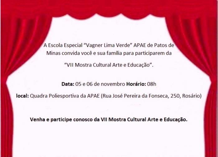 Apae de Patos de Minas promove VII Mostra Cultural Arte e Educação