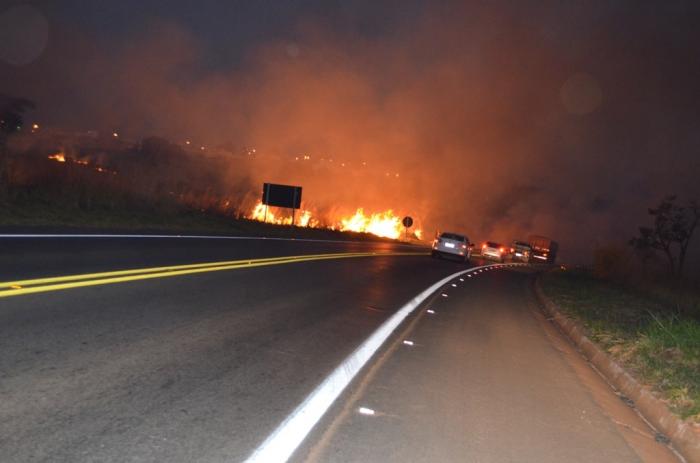 Queimadas criminosas na BR 354 matam a vegetação, animais e ainda coloca em perigo a vida de motoristas que trafegam pelo local