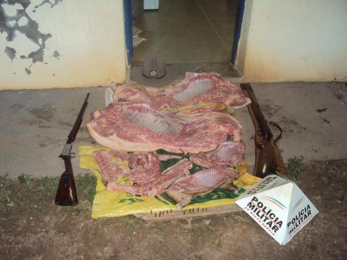 Polícia Militar Ambiental apreende armas de fogo e animais abatidos na região de São Gonçalo do Abaeté
