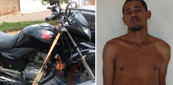 Polícia Militar de Carmo do Paranaíba prende suspeito de roubo e apreende motocicleta furtada