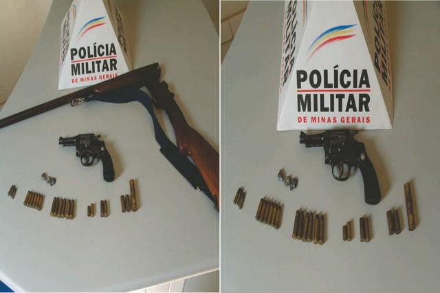 Policia Militar de Carmo do Paranaíba apreende armas e munições durante operação