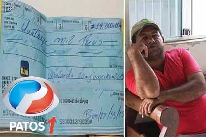clique para ampliar Vendedor de sementes é encaminhado para a delegacia em Lagoa Formosa com cheque de 14 mil reais que seria produto de furto