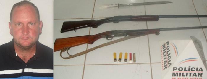 Morador de Carmo do Paranaíba é preso por porte ilegal de armas de fogo