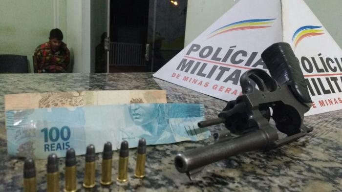 Suspeito de efetuar disparos de arma de fogo próximo ao Parque de Exposições em Presidente Olegário é preso pela Policia Militar