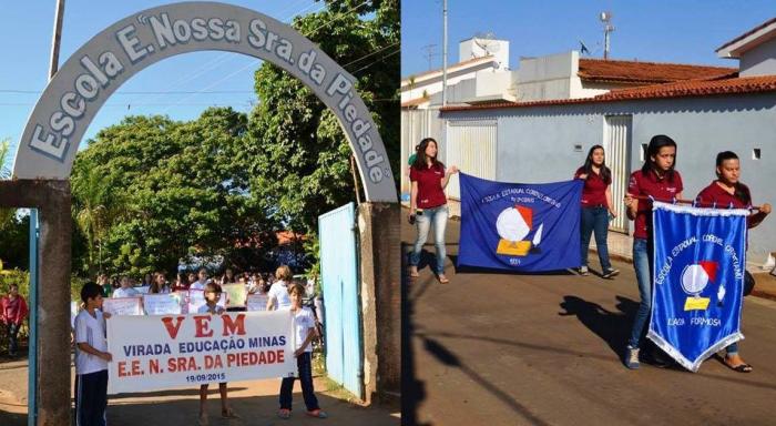 Escolas Estaduais da cidade de Lagoa Formosa participam da caminhada em prol da Virada da Educação em Minas Gerais