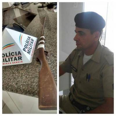 Polícia Militar de Lagoa Formosa é chamada para conter menor infrator agressivo e apreende arma de fogo no quarto do suspeito