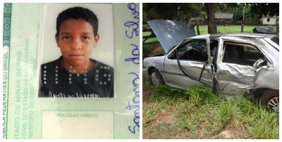 Menor de 14 anos morre em acidente de automóvel na BR 365 no município de São Gonçalo do Abaeté