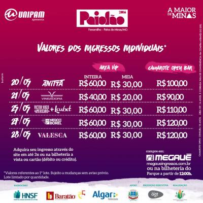 Vendas de ingressos diários do Paiolão da Fenamilho começam na próxima segunda-feira (09/05)