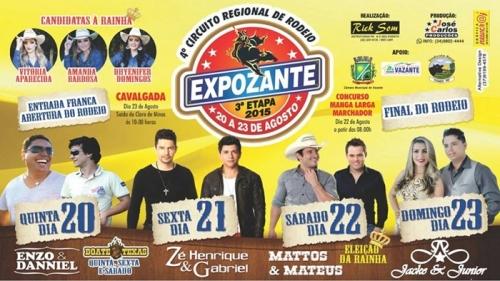 Expozante 2015 traz diversas atrações para o público no Parque de Exposições de Vazante a partir do dia 20 de agosto