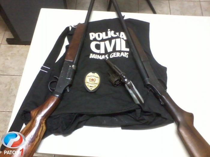 Polícia Civil de São Gotardo apreende três armas de fogo que estavam com ladrões de fazendas da região