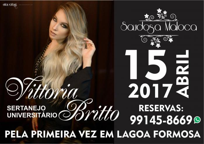  Pela 1ª vez em Lagoa Formosa: Saudosa Maloca apresenta neste sábado de Aleluia a cantora Vitória Brito