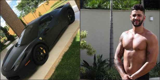 Cantor Gustavo Lima que nasceu no município de Presidente Olegário ostenta Ferrari e bate boca com crítico no Instagran