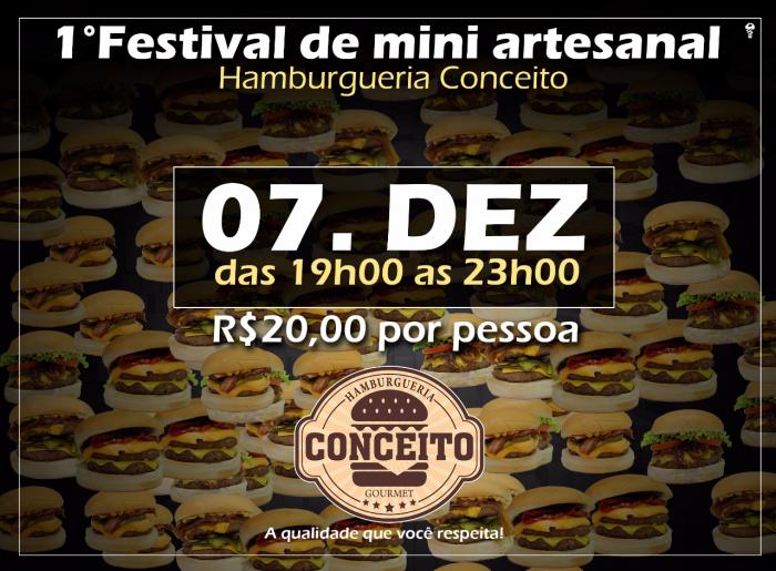 Hamburgueria Conceito realiza o 1º Festival de mini sanduiches artesanais