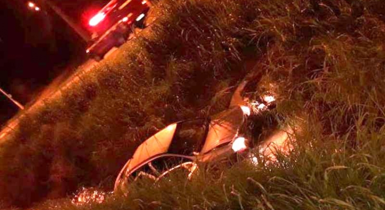 Motorista perde controle direcional e cai com automóvel em córrego na cidade de Patos de Minas Motorista perde controle direcional e cai com automóvel em córrego na cidade de Patos de Minas