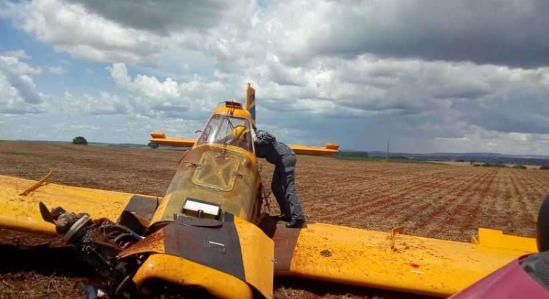 Piloto de avião agrícola morre em acidente aéreo no município de Patrocínio