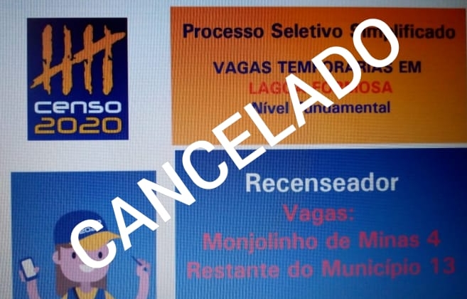 Processo Seletivo Simplificado do Censo Demográfico 2020 para Lagoa Formosa e todo país é cancelado