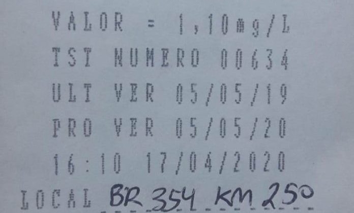 Motorista de Carmo do Paranaíba é detido na BR-354 por embriaguez ao volante 