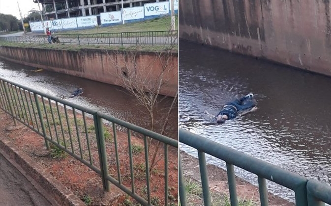 Embriagado homem é resgatado dentro do leito do Córrego do Monjolo