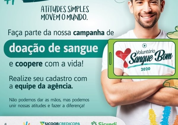  Cooperativas de Patos de Minas se unem em campanha para doação de sangue