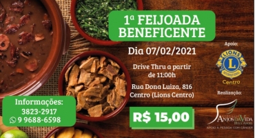 1ª Feijoada Beneficente da Associação Anjos da Vida acontece no dia 7 de fevereiro