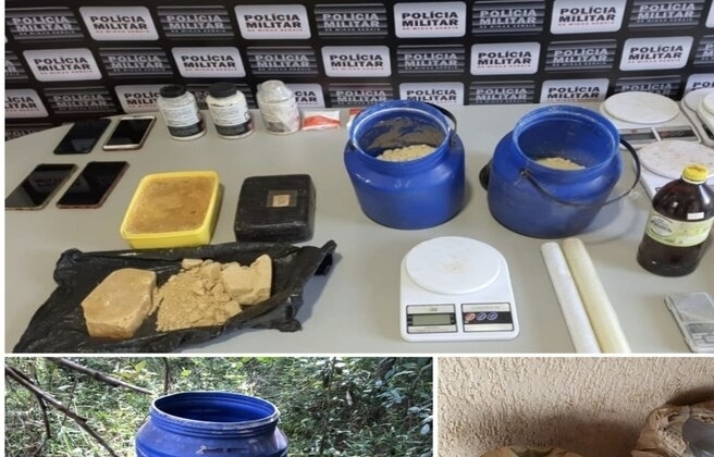 Polícia Militar descobre laboratório de refino de drogas em Monte Carmelo