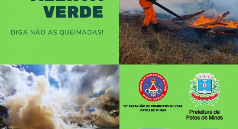 Operação Alerta Verde para coibir queimadas é lançada pelos bombeiros em Patos de Minas  
