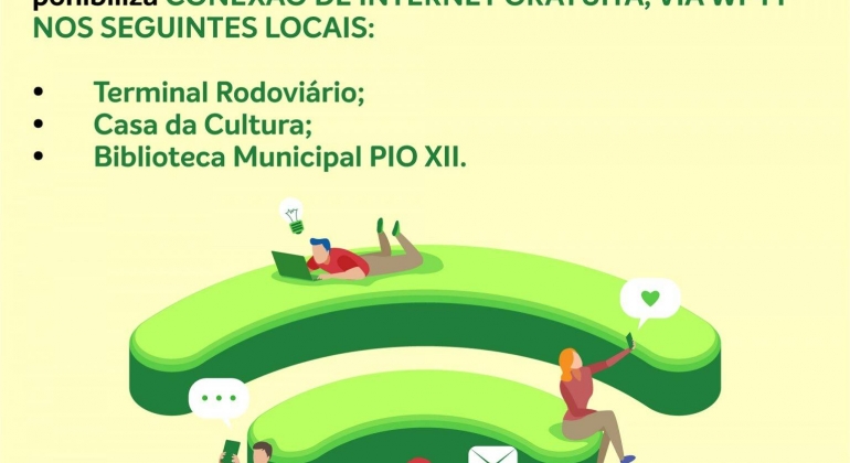 Prefeitura de Presidente Olegário disponibiliza internet grátis através do Projeto “Wi-Fi