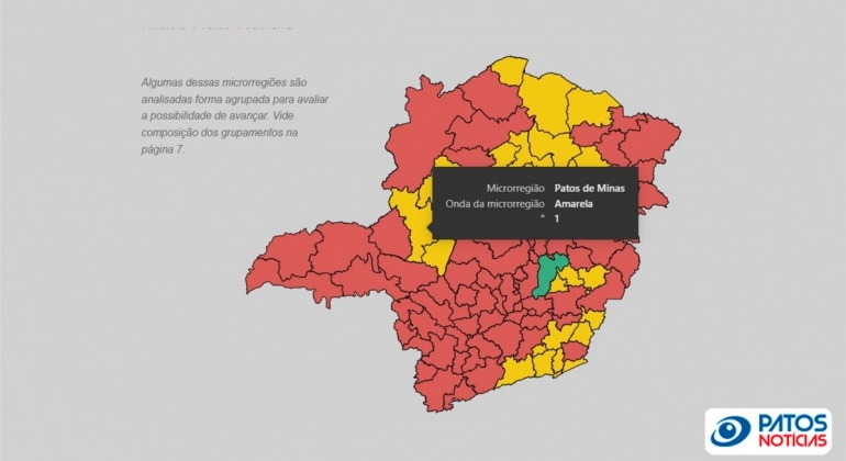 Microrregião de Patos de Minas, a qual pertence Lagoa Formosa, avança para a Onda Amarela do Minas Consciente 