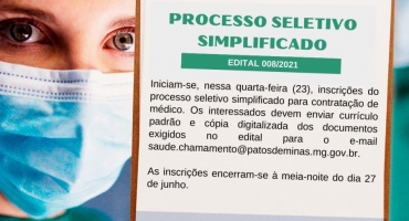 Prefeitura de Patos de Minas abre processo seletivo para contratação de médico