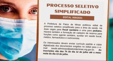 Prefeitura abre processo seletivo simplificado profissionais da área da saúde