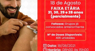 COVID-19: Lagoenses entre 31 e 28 anos recebem primeira dose de vacina a partir desta quarta-feira (18)