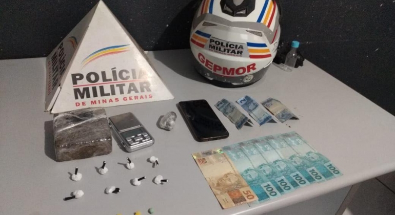 GEPMOR apreende cocaína, ecstasy e maconha com jovem de 22 anos em Patos de Minas