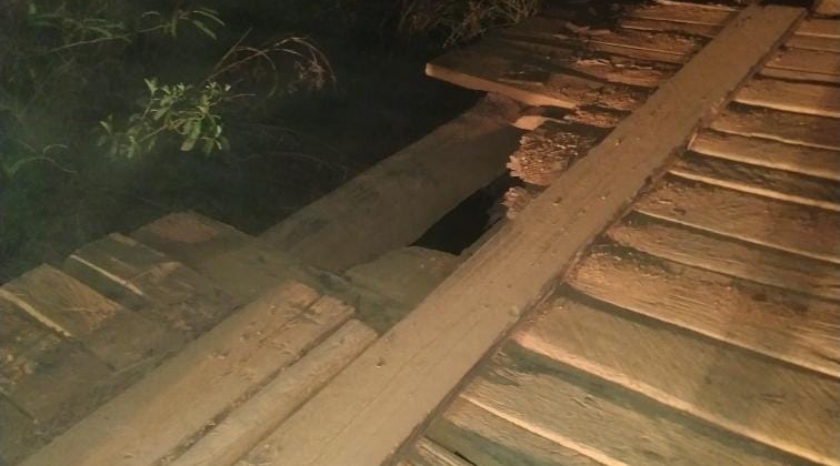 Morador reclama de situação de ponte no Distrito de Alagoas em Patos de Minas