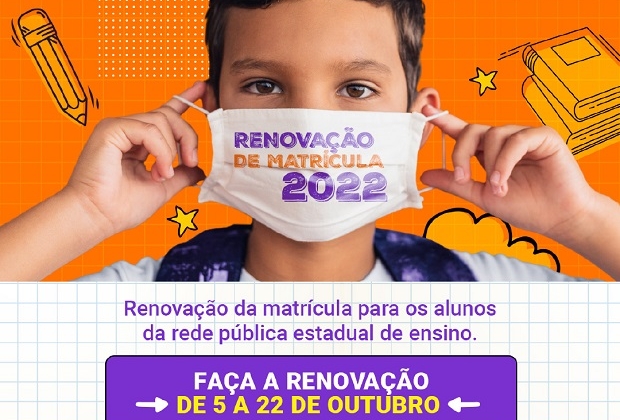 Renovação de matrícula de alunos da rede pública estadual de Minas vai até 22/10