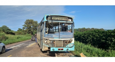 Motorista é detido após colisão entre dois ônibus na MG 230, em Patrocínio