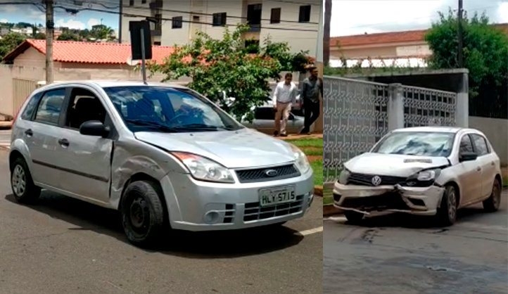 Após avançar parada obrigatória, condutor atinge automóvel em Patos de Minas