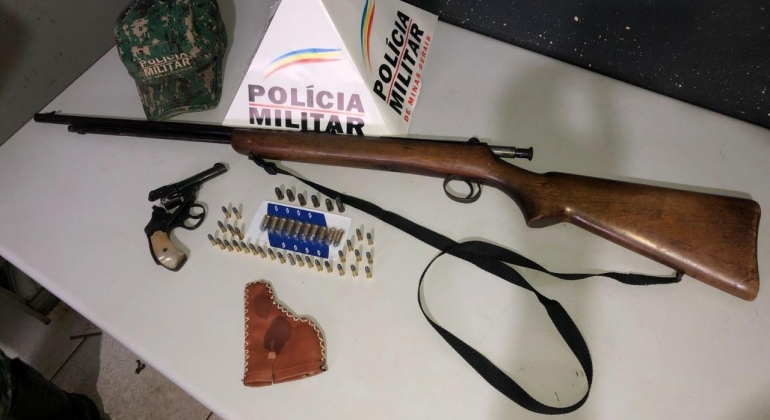 Polícia Ambiental apreende armas e munições em fazenda na região do Leal