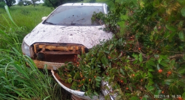 Motorista perde controle direcional e capota carro na BR-354 em Carmo do Paranaíba