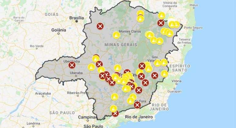 Minas Gerais tem 112 rodovias interditadas por causa da chuva